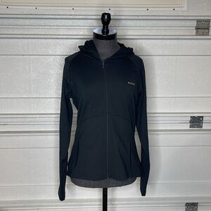 Reebook Black Zip Up Hoodie Floral Design Size Large